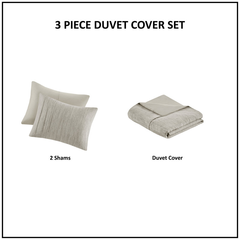 Beautyrest Maddox 3 Piece Striated Cationic Dyed Oversized Duvet Cover